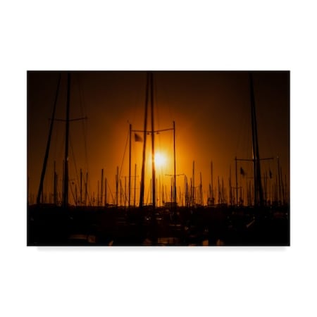 Chris Moyer 'Mast Sunset' Canvas Art,12x19
